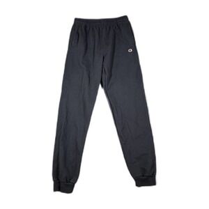 Champion Mens Large Tall Black Jogger Sweatpants Elastic Waist C Logo LT 2695